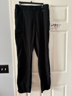 Healing Hands Men Black Drawstring Casual Pants Size LT